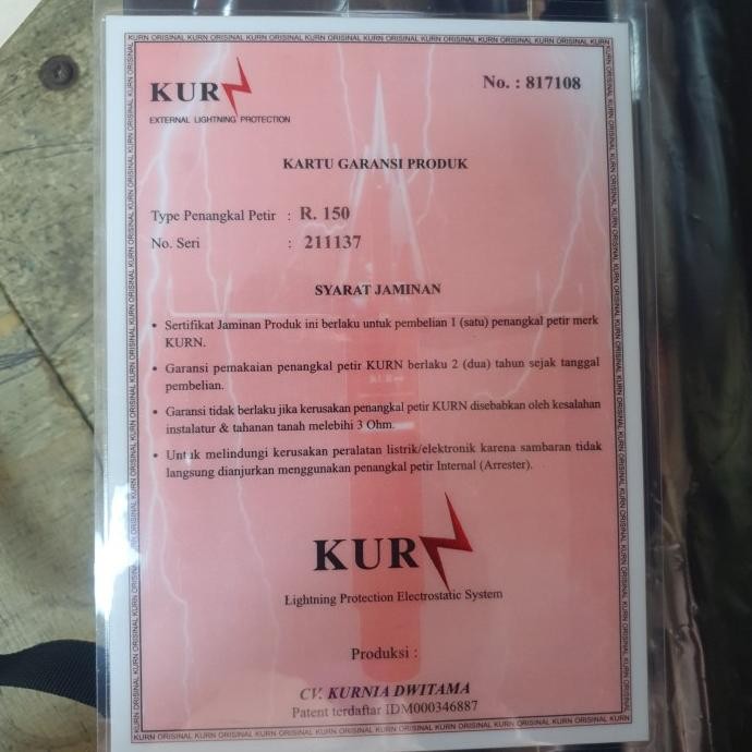 Jual PENANGKAL ANTI PETIR KURN R150 R 150 BOX HITAM 100% ORIGINAL ...