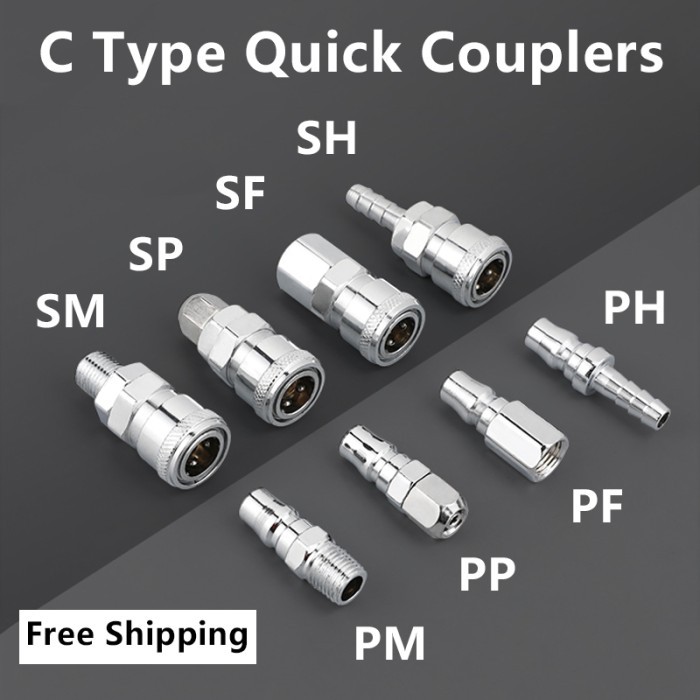 Jual CHROMEE C type Quick Pneumatic fittings High pressure coupling Air ...