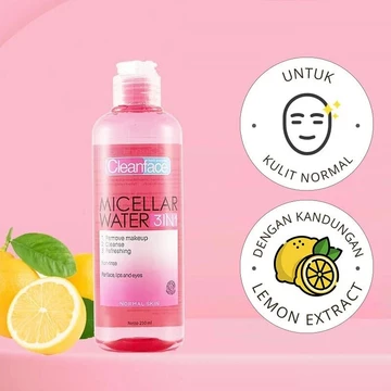 Cleanface 3in1 Micellar Water Normal Skin Oily Skin 100ml 250ml Purbasari Tnt Beauty Shop