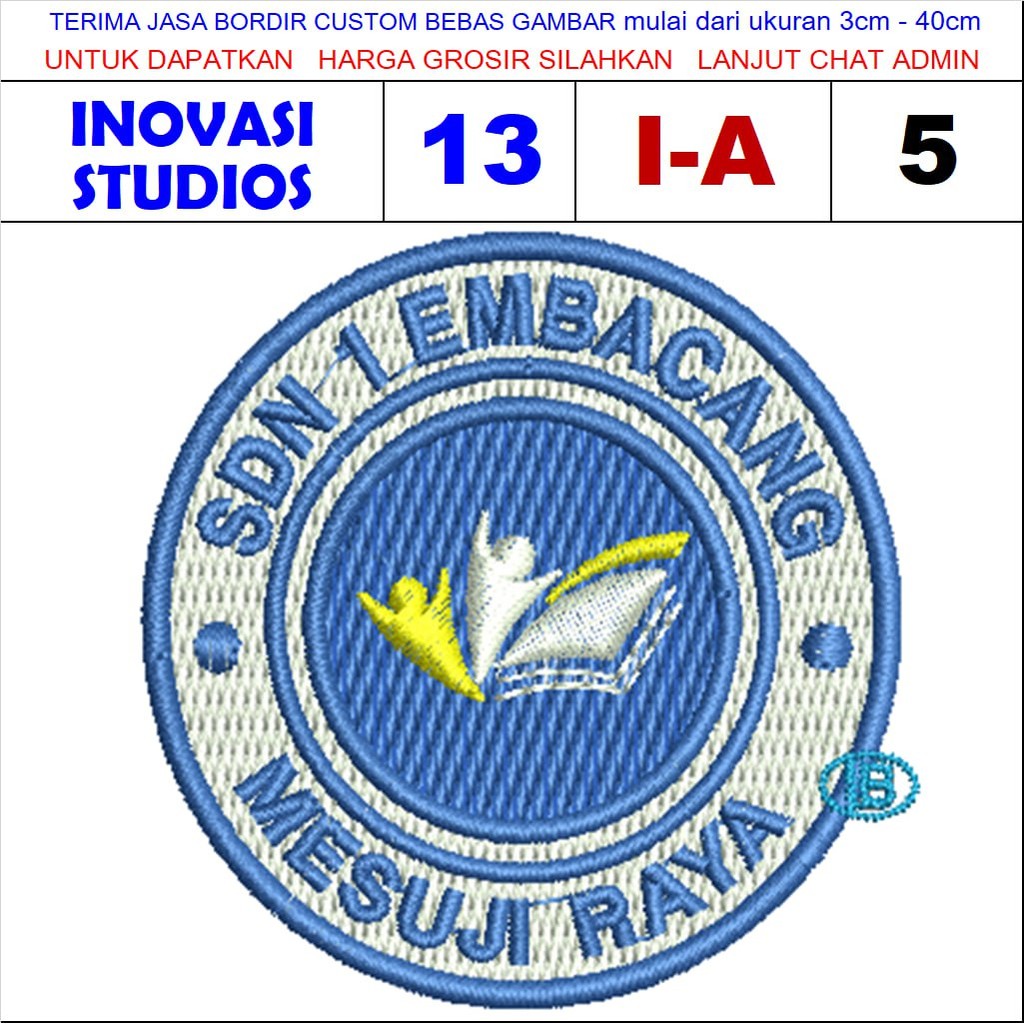 Jual I STUDIOS PATCH BORDIR LOGO EMBLEM I-A5 SEKOLAH SDN 1 EMBACANG ...