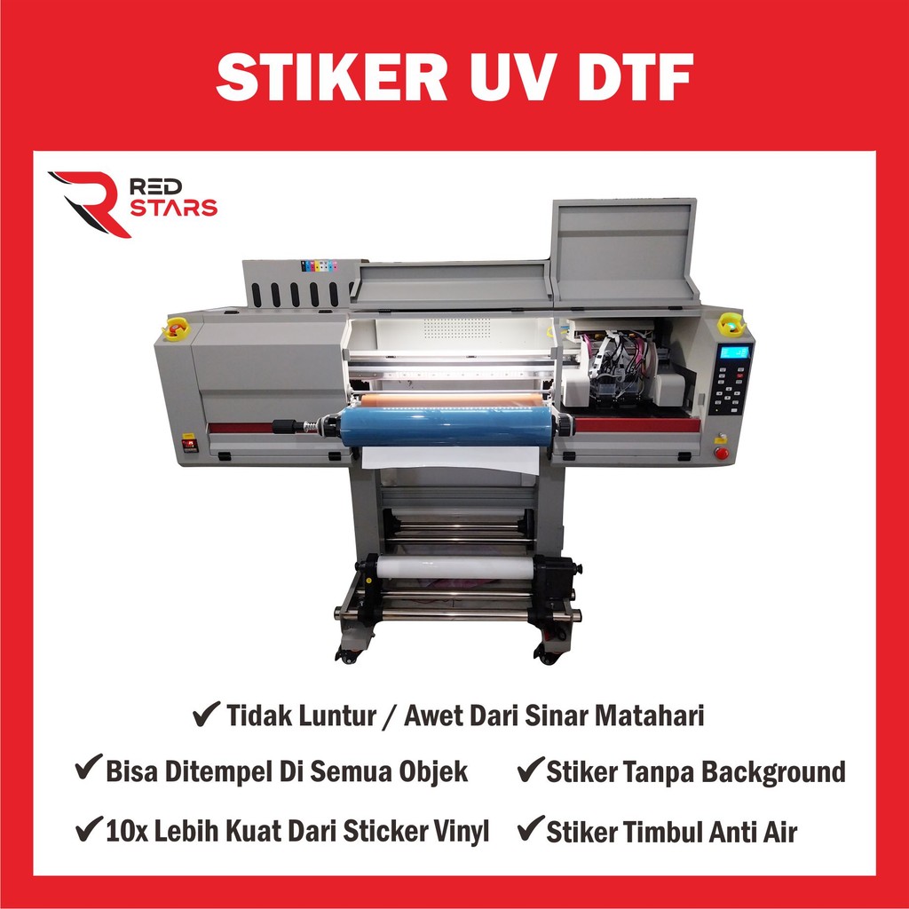 Jual Cetak Stiker UV DTF A3 1 meter / Stiker timbul UV DTF / Sticker ...