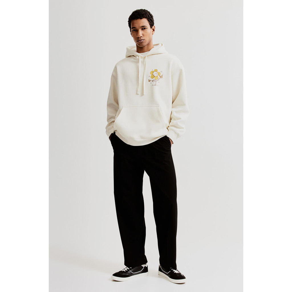 H&M Pria Oversized Fit Printed Hoodie