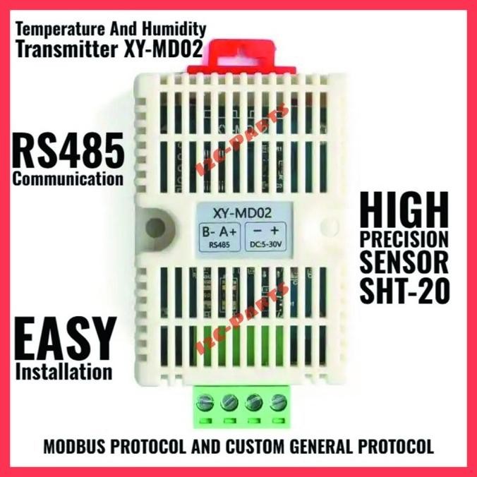 Jual XY-MD02 TEMPERATURE HUMIDITY TRANSMITTER SENSOR SHT20 MODBUS RS485 ...