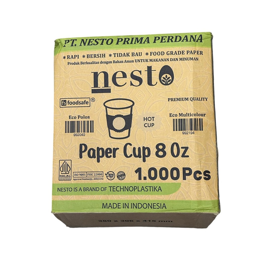 Jual GRAB CARGO Paper Cup 8 Oz Polos Putih Isi 2000 Pcs (1 KARTON ...