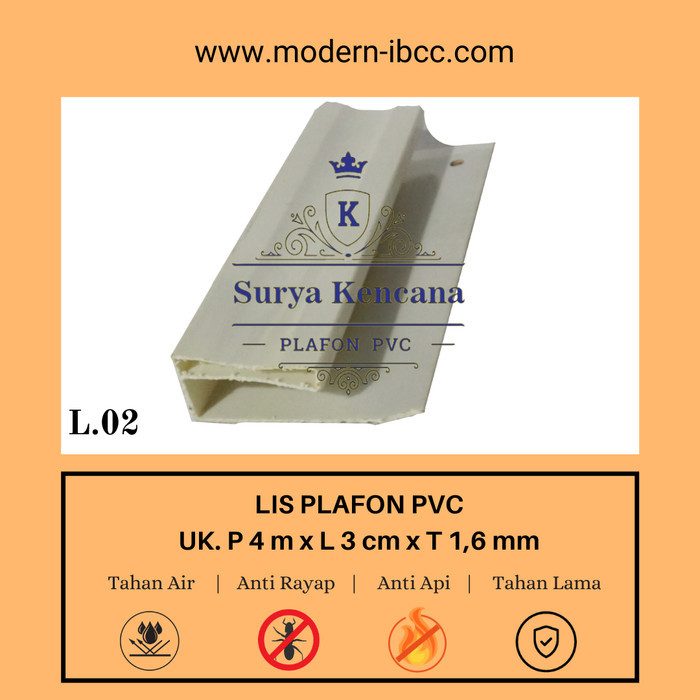 Jual List Plafon Pvc Panjang 4M Tipe L.02 Bebas Ongkir | Shopee Indonesia