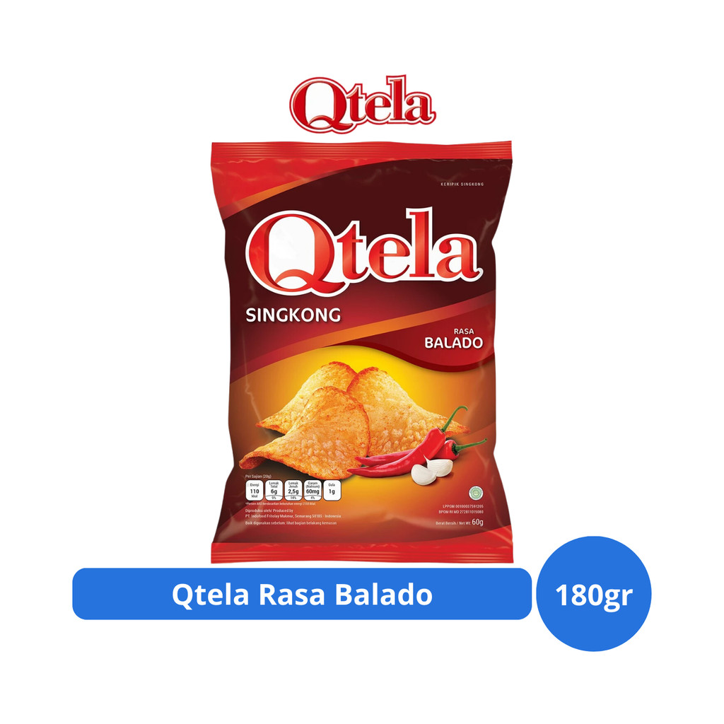 Jual Qtela Keripik Singkong Rasa Balado 180gr | Shopee Indonesia
