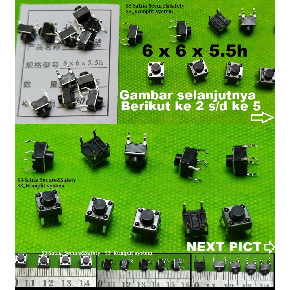 Jual Tombol Switch Micro On Off PCB Tact 4 Pin kaki saklar push Tactile ...