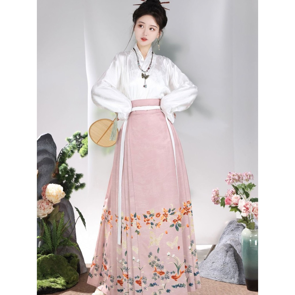 Jual Chuangming Hanfu Rok Muka Kuda, Pakaian Harian Cina Baru Lengan ...