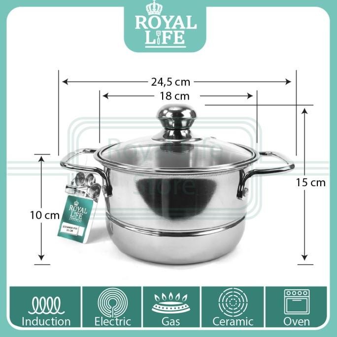 Jual Royal Life Stainless Panci Kukus Dandang Mini 16 Cm Steamer