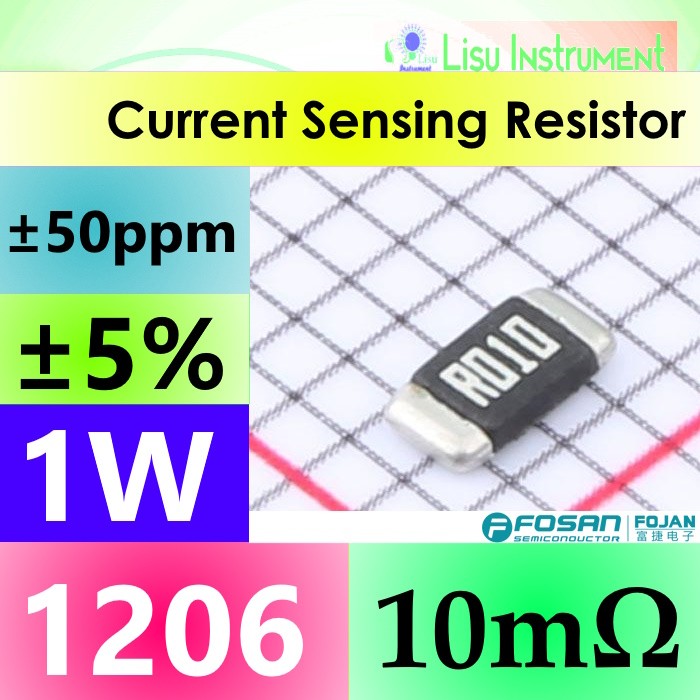 Jual 10mΩ 1206 ±5% 1W ±50ppm/℃ Current Sense Resistor / Shunt Resistor ...