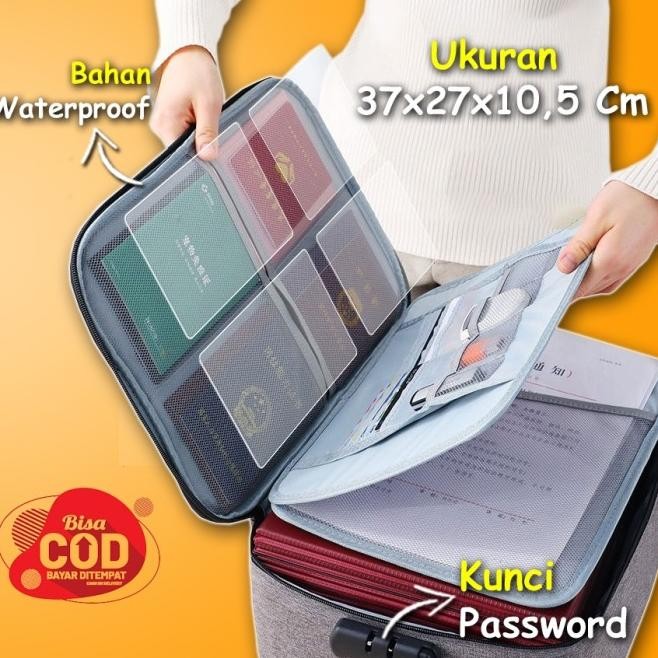 Jual MAP TAS BERKAS DOKUMEN FILE SERTIFIKAT ANTI AIR JINJING TRAVEL BAG ...