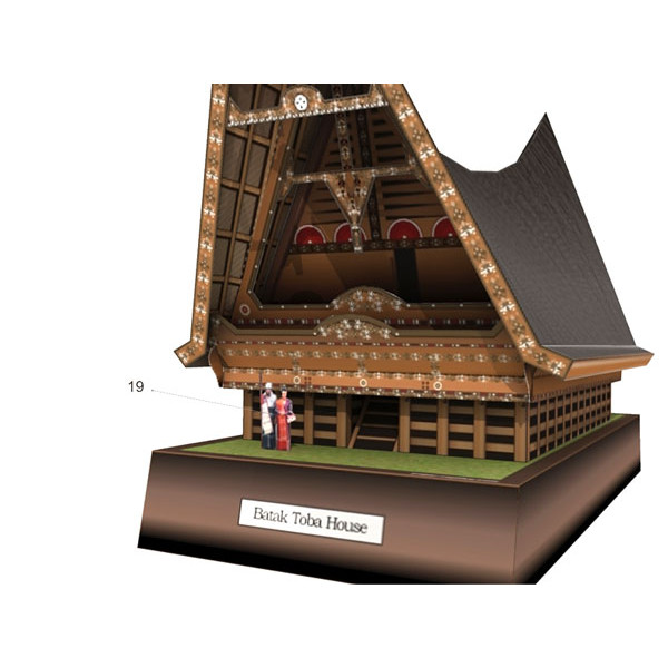 Rumah Adat Batak Toba Sumatera Utara Diorama papercraft kerajinan kertas miniatur sejarah warisan dunia diy mainan edukatif edukasi anak dewasa belajar pendidikan diecast