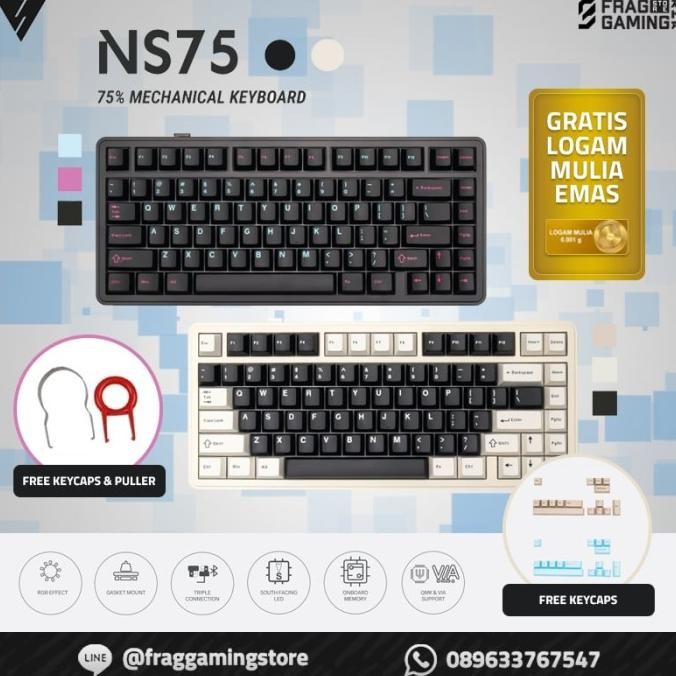 Jual NEW Vortexseries NS 75 Vortex NS75 NS-75 QMK/VIA Wireless Tri Mode ...