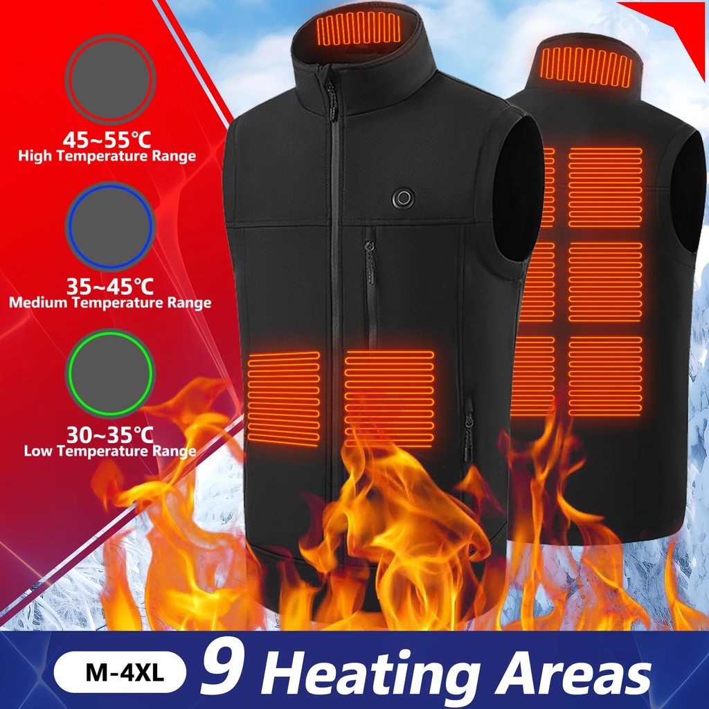 Women 9 Heated Vest Zones Electric Heated Jackets Women Sportswear Heated Coat Graphene Heat Coat USB Heating Jacket For Camping