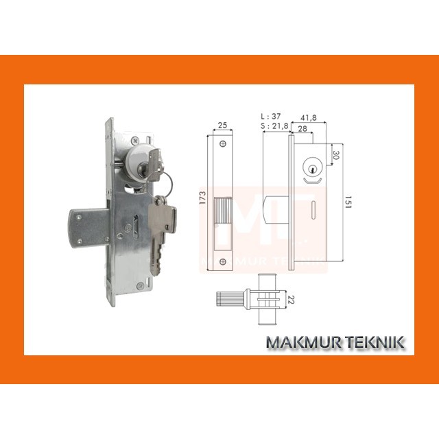 Jual Hampton KC-HPT-5128 Kunci Pintu Alumunium - Door Lock | Shopee ...