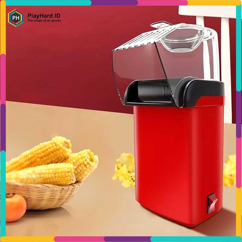 Jual Mesin Electric Popcorn Maker Hot Air Corn Machine 60g Merah ...