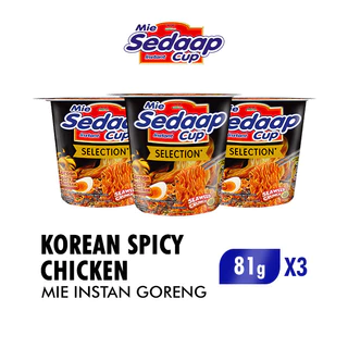 Sedaap Mie Instan Cup Korean Spicy Chicken 81 gr x3