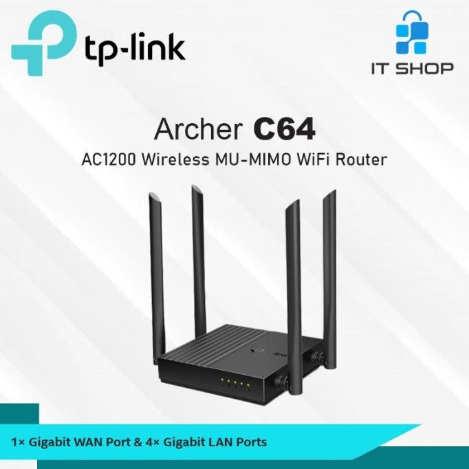 Jual TP-Link Archer C64 AC1200 Wireless MU-MIMO WiFi Router | Shopee ...