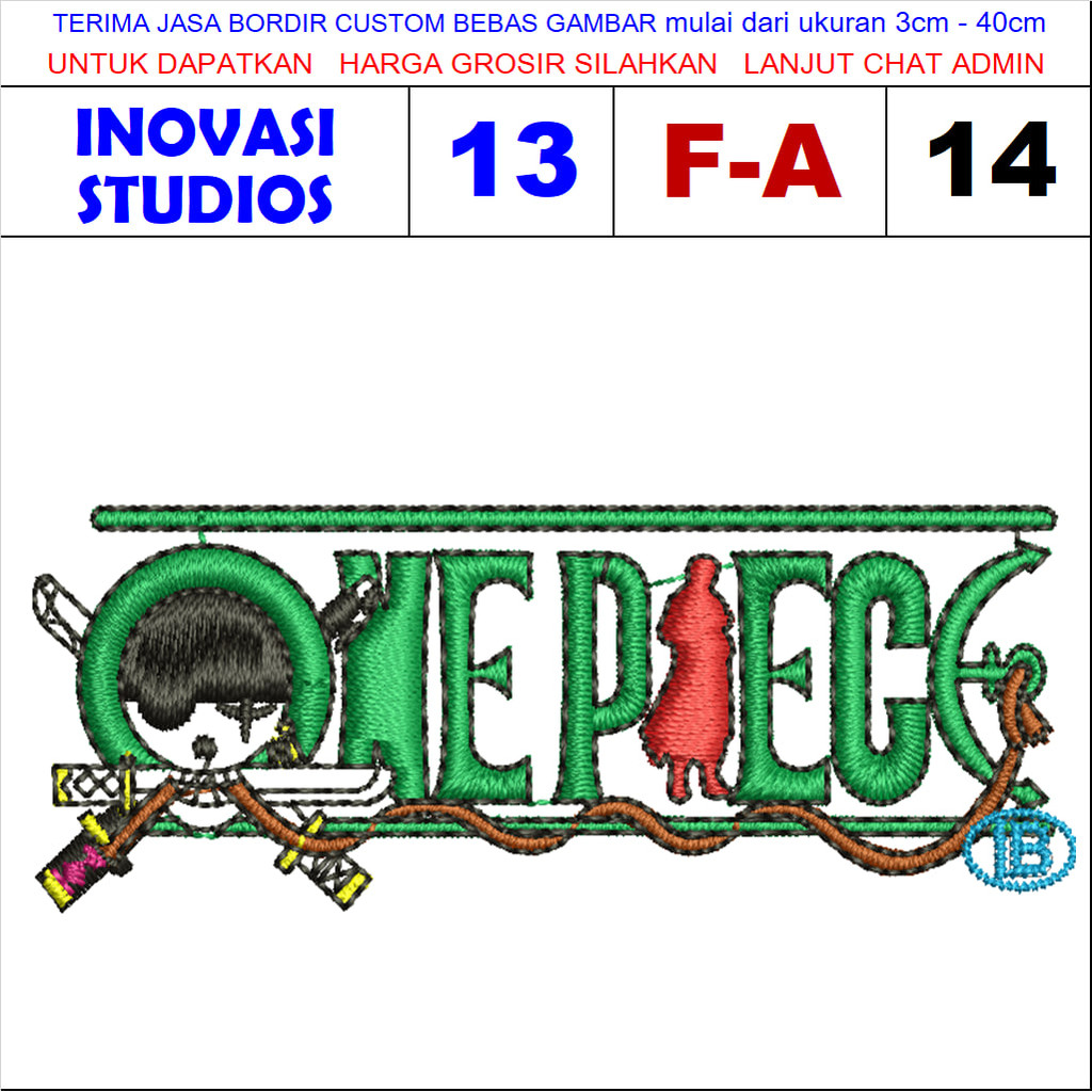 Jual PATCH BORDIR LOGO F-A14 ANIME ONE PIECE RORONOA ZORO - IPATCH ...