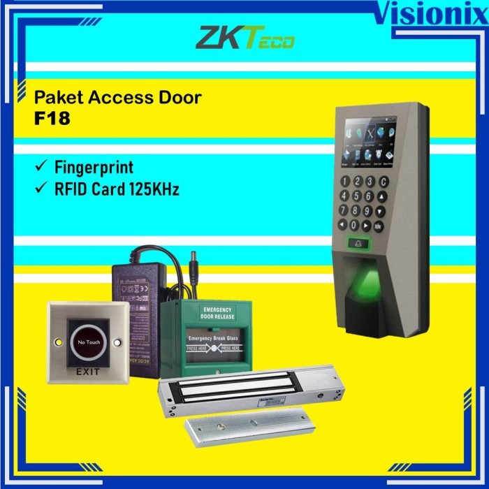 Jual Paket Access Control ZKTeco F18 Fingerprint RFID Access Door ...