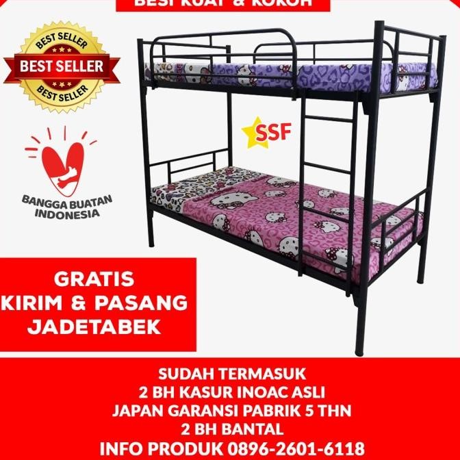 Jual Ranjang Susun Ranjang Tingkat Besi Uk 90x200 Busa Shopee