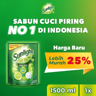Sunlight Sabun Cuci Piring Cair Jeruk Nipis Refill 1500ml