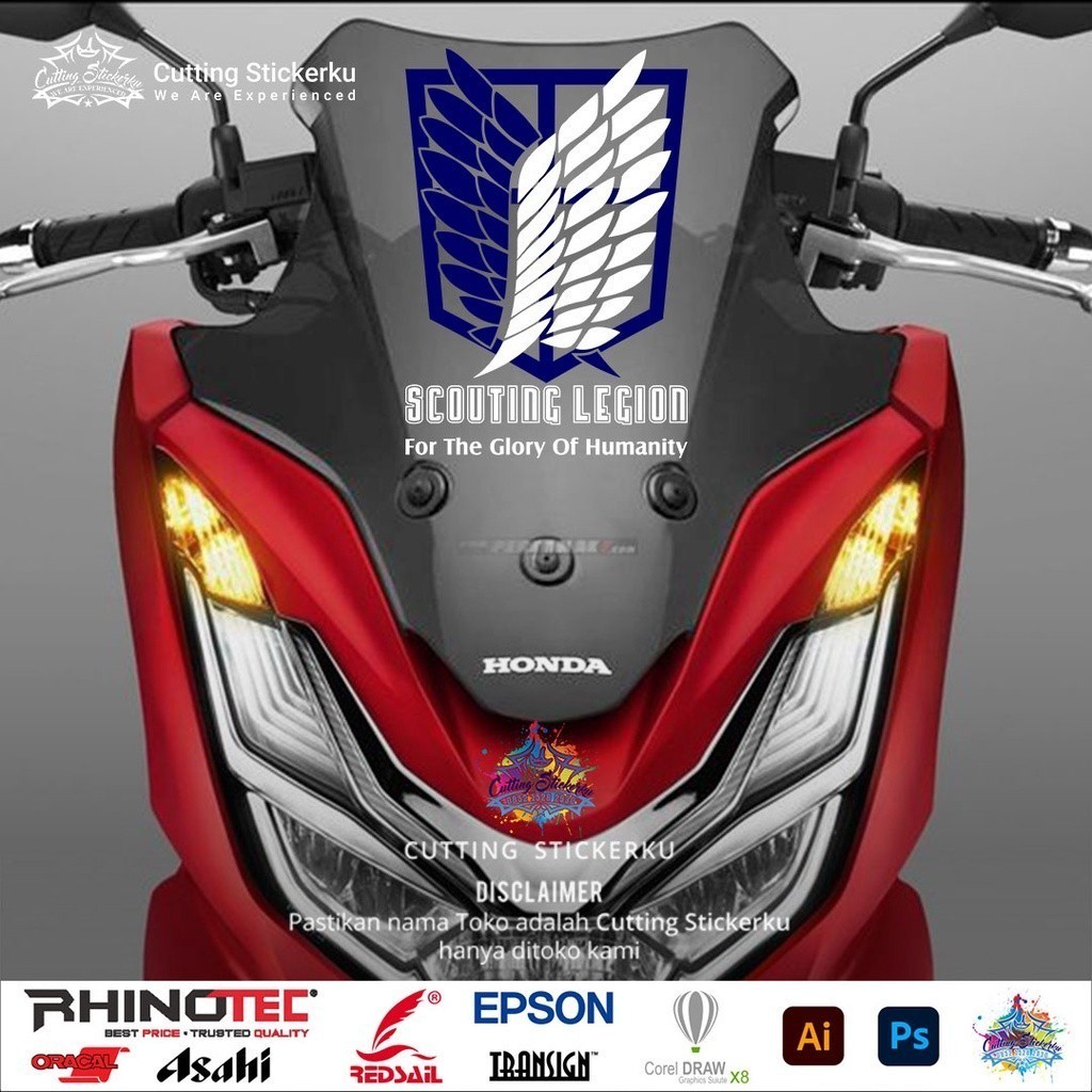 Jual Cutting Stiker Attack On Titan Wings Variasi Motor Mobil Sticker ...