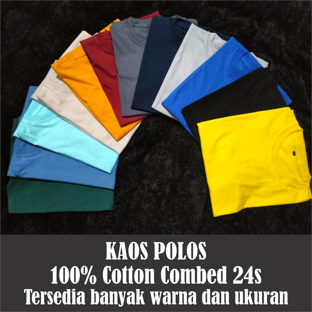 Jual kaos polos dewasa cotton combed 24s.. bahan nyaman awet gak panas