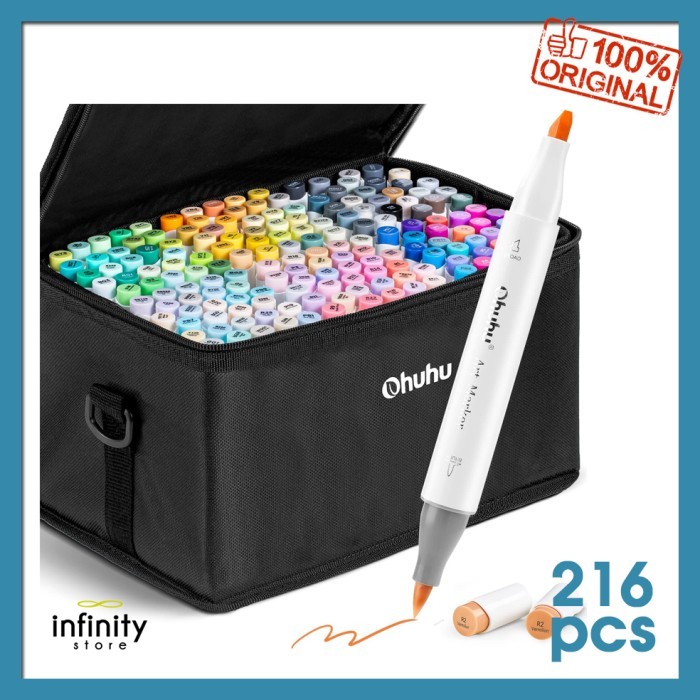 Jual Terlaris Ohuhu sketch Marker Brush Tip Chisel & Brush Tips 216 ct