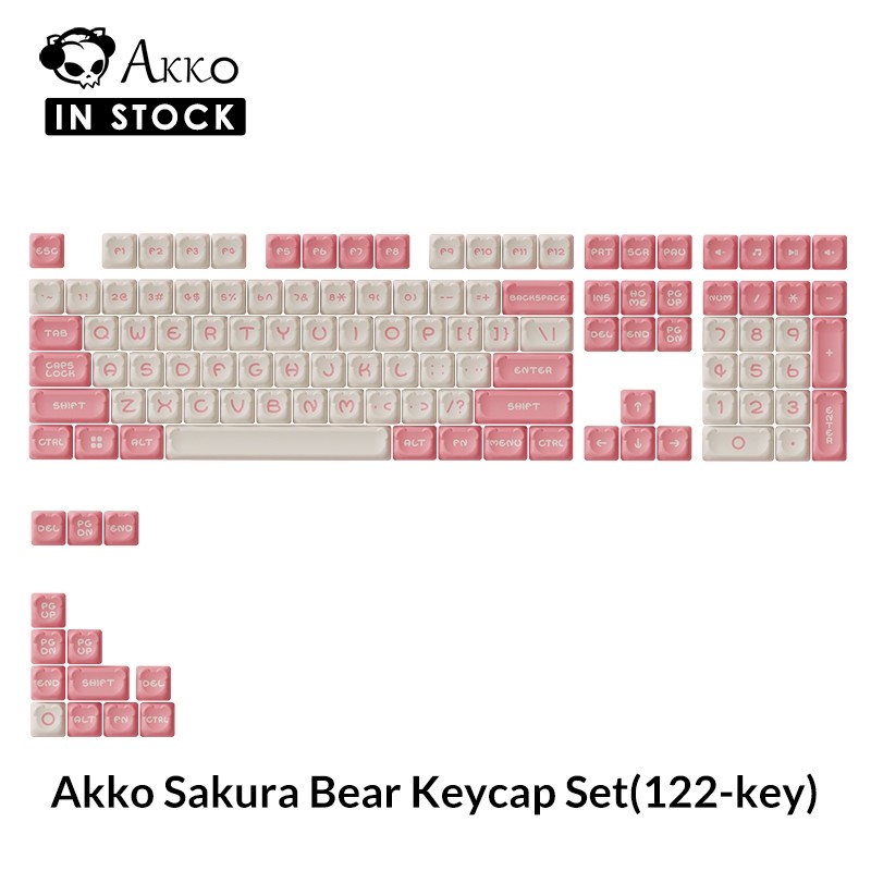 Jual Akko Sakura Bear Keycap Set (122-Key) PBT Dye-Sub Keycap Set ...