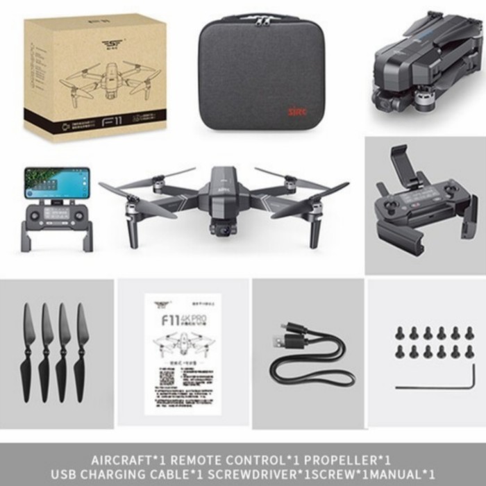 Drone SJRC F11 4K Pro D'occasion Avec 2 Batteries Supplémentaires - Gris