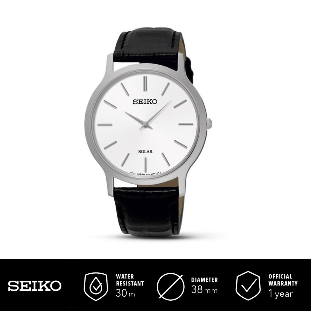 Jual Jam Tangan Pria Seiko Solar SUP873P1 Man Silver Dial Black