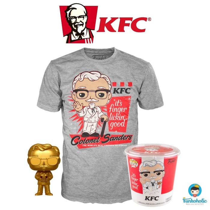 Jual Funko POP! Ad Icons KFC - Colonel Sanders Gold & Tee Size L Bucket ...