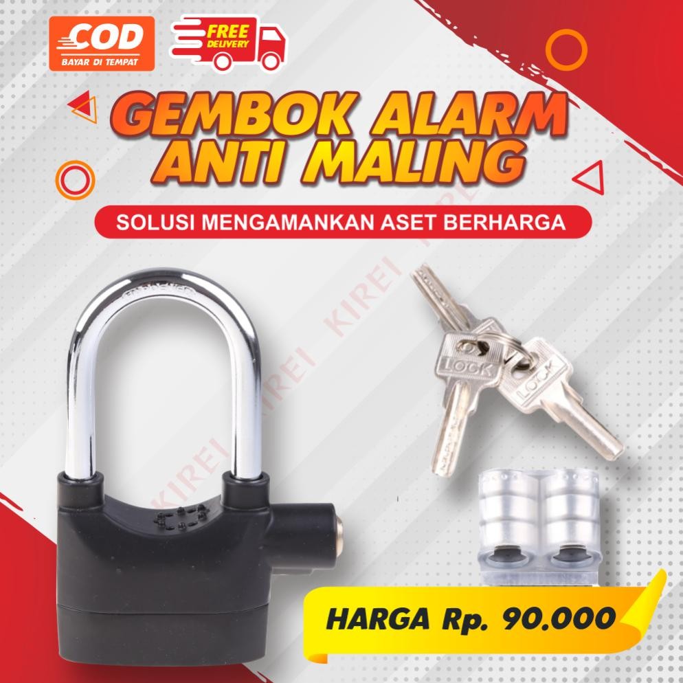 Jual Gembok Alarm Anti Maling Suara Keras Bisa Untuk Pintu Rumah, Pagar ...