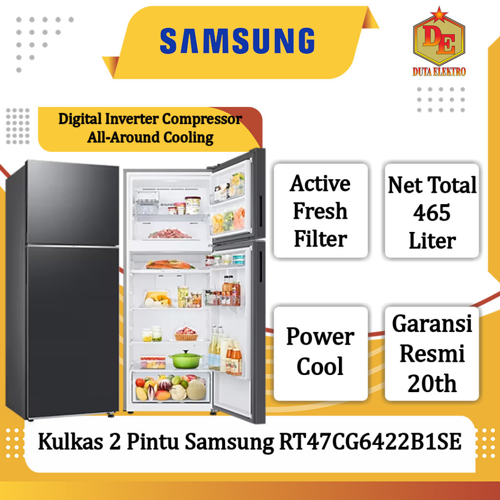 Jual Kulkas 2 Pintu Samsung RT 47 CG6422B1SE Digital Inverter | Shopee ...