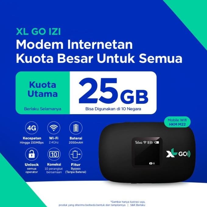 Jual Mifi Modem XL Go Modem Wifi 4G Free 25GB XL GO IZI [Hot Product ...