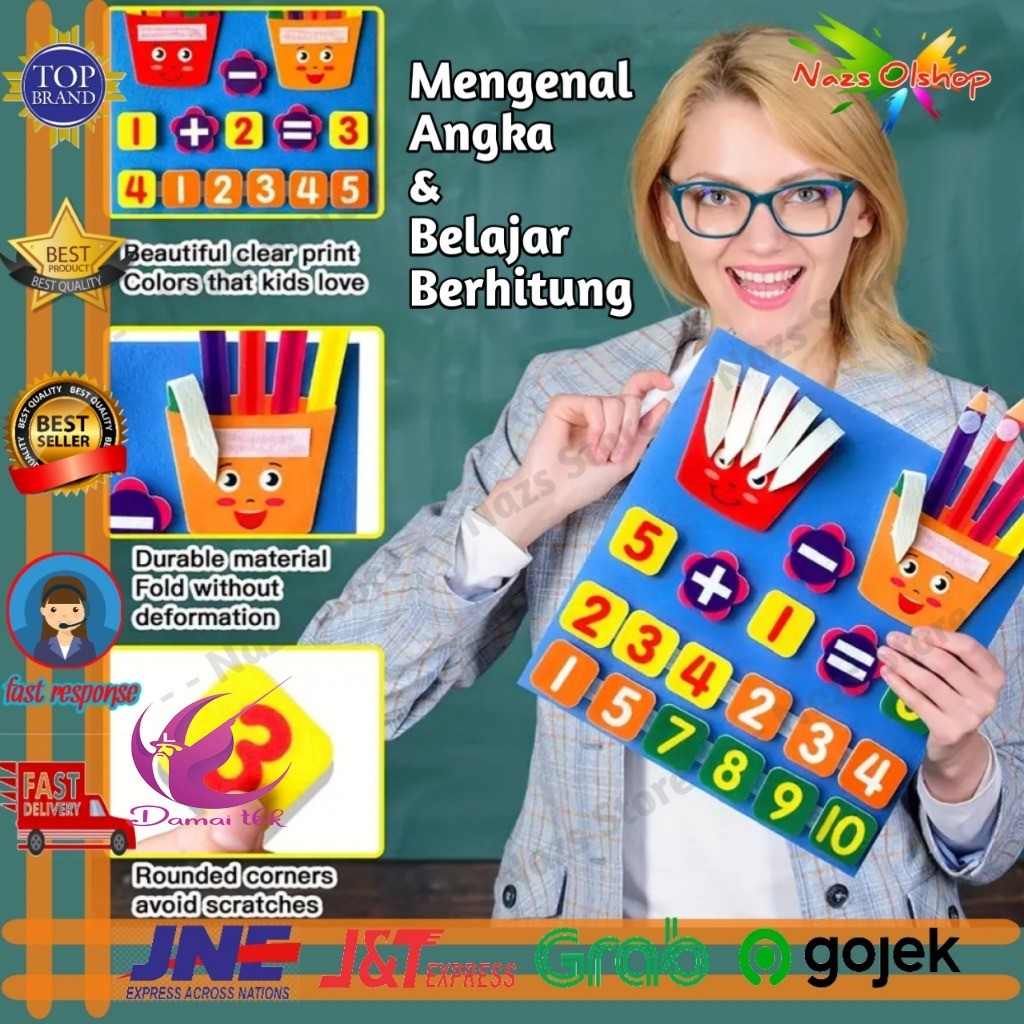 Jual Mainan Edukasi Mengenal Angka & Berhitung Learning Numbers Felt ...