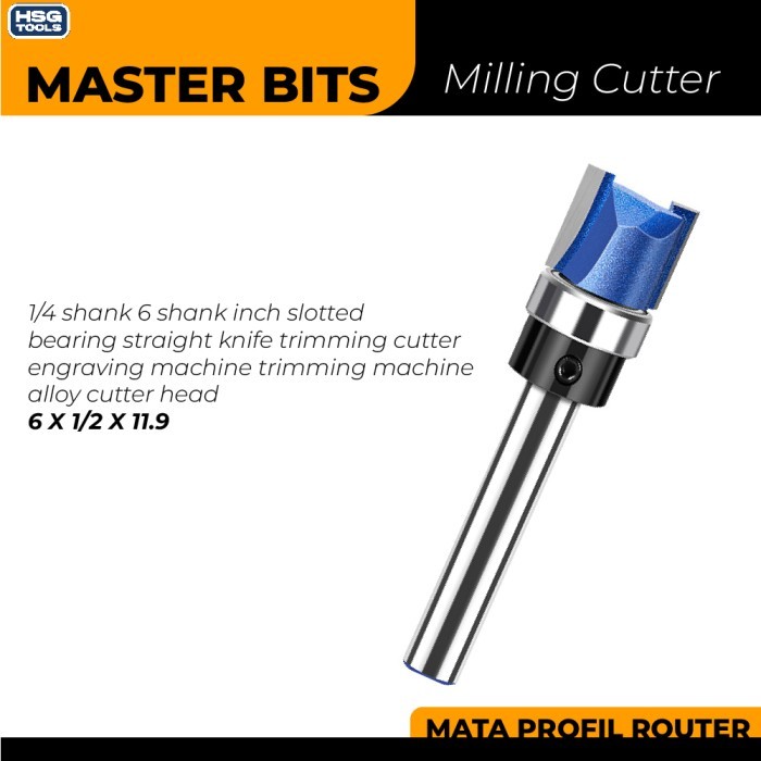 Jual MASTER BIT MATA PROFIL ROUTER LURUS SINGLE BEARING STRAIGHT SHANK ...