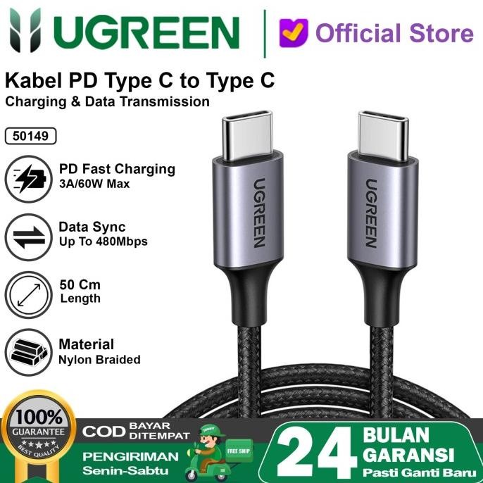 Jual Kabel Data Ugreen Usb Type C To Type C Pd 5A 100W Fast Charging ...