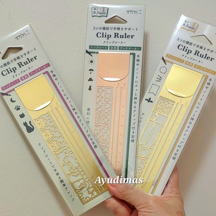 Jual HARGA DISC - Midori Clip Ruler Stencil Templates Bookmark ...