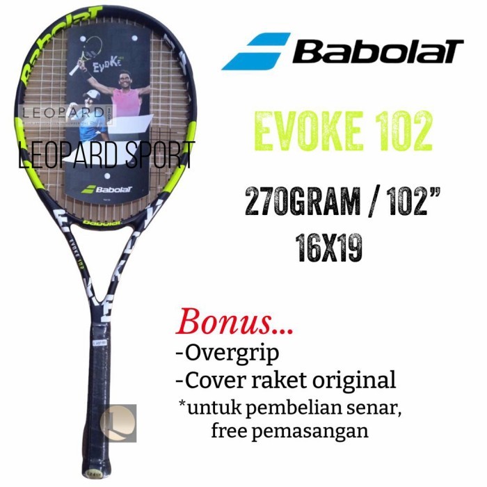 Jual Raket Tenis Babolat EVOKE 102 Berat : 270gr / Tennis Racket ...
