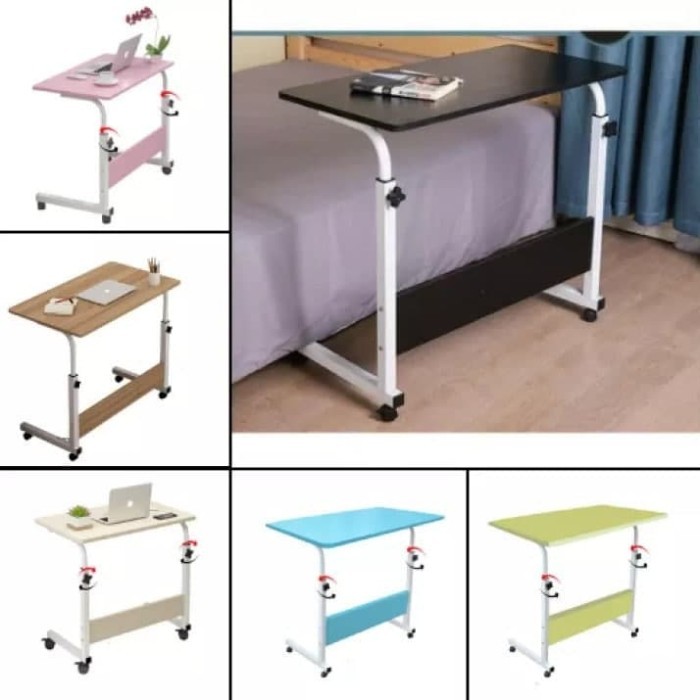 Jual NEW Meja Roda Lipat Portable Adjustable Meja Laptop Roda Tempat ...
