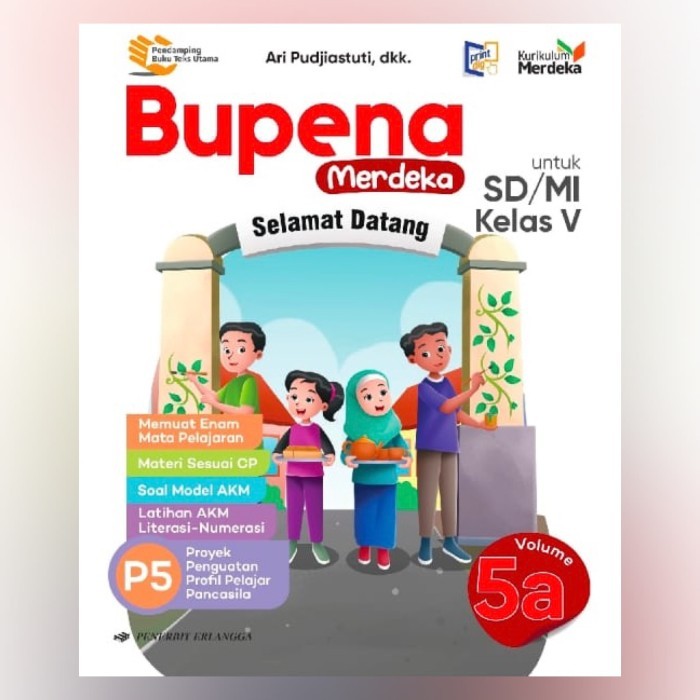 Jual Buku Bupena 5A 5B 5C 5D Sd/Mi Kelas 5 Kurikulum Merdeka Erlangga ...