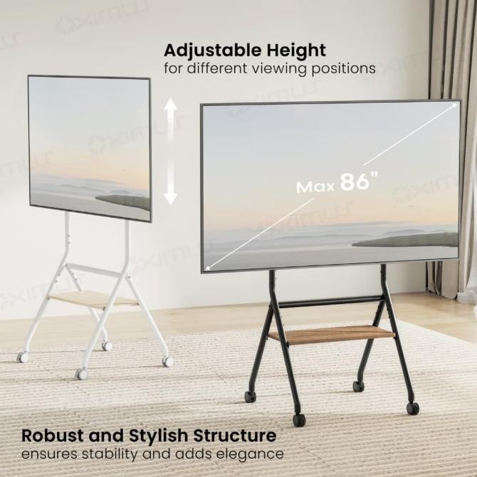 Jual Bracket Standing Led Tv Heavy Duty Roda Portable 32-86 Inch Oximus ...
