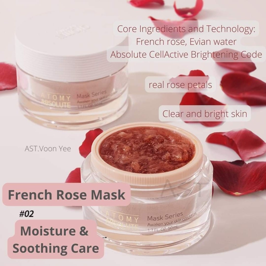Jual Atomy Absolute French Rose Mask Masker bikin Kulit Bersih & Cerah ...