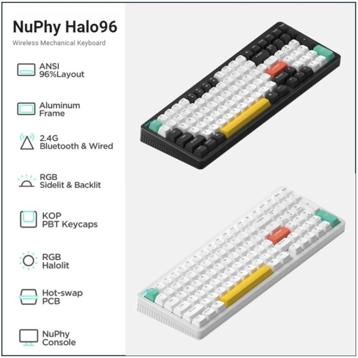 Jual Nuphy Halo 96 Wireless Mechanical Keyboard - 2.4GHz, Bluetooth ...