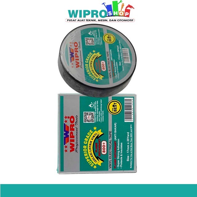 Jual Wipro Isolasi Listrik Flame Retardant Tahan Api 17mm x 20Yard ...