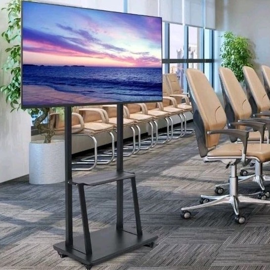 Jual bracket tv standing ada roda 65 60 55 50 43 42 40 32 24 inch besi ...