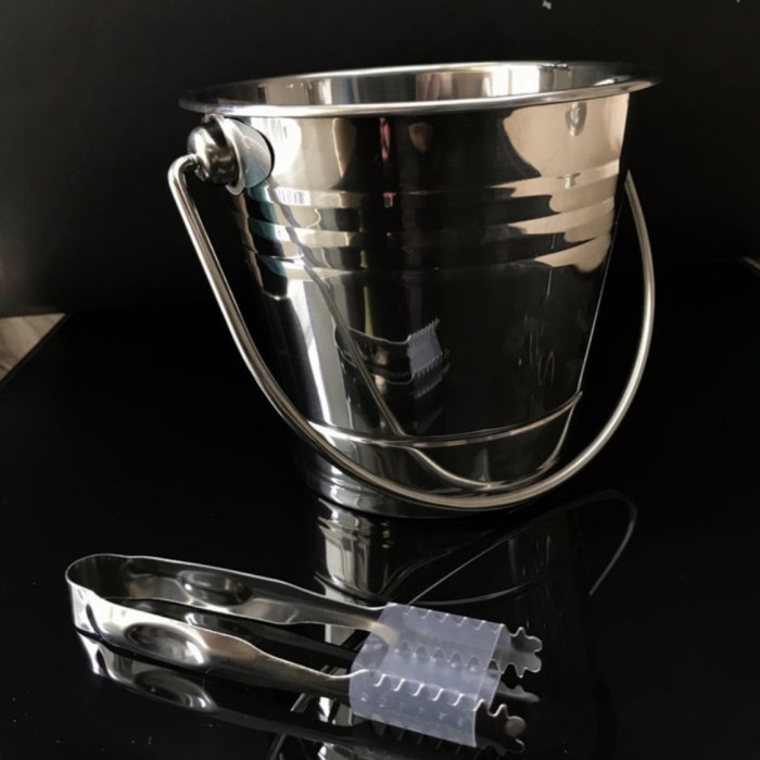 Jual Ice bucket pail tempat wadah es batu ember stainless steel besi 1 ...