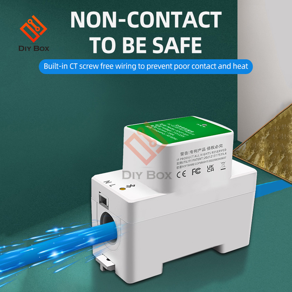 Jual AC Sing Phase Din Rail WIFPower Meter Energy Wattmeter | Shopee ...